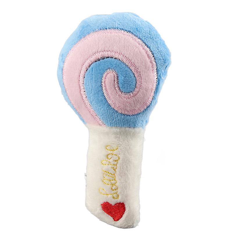Lollipop Pet Plush Toy Bite Resistant Teeth Grinding Relieve Boredom Interactive Dog Chew Toys for Pet Supplies Blue