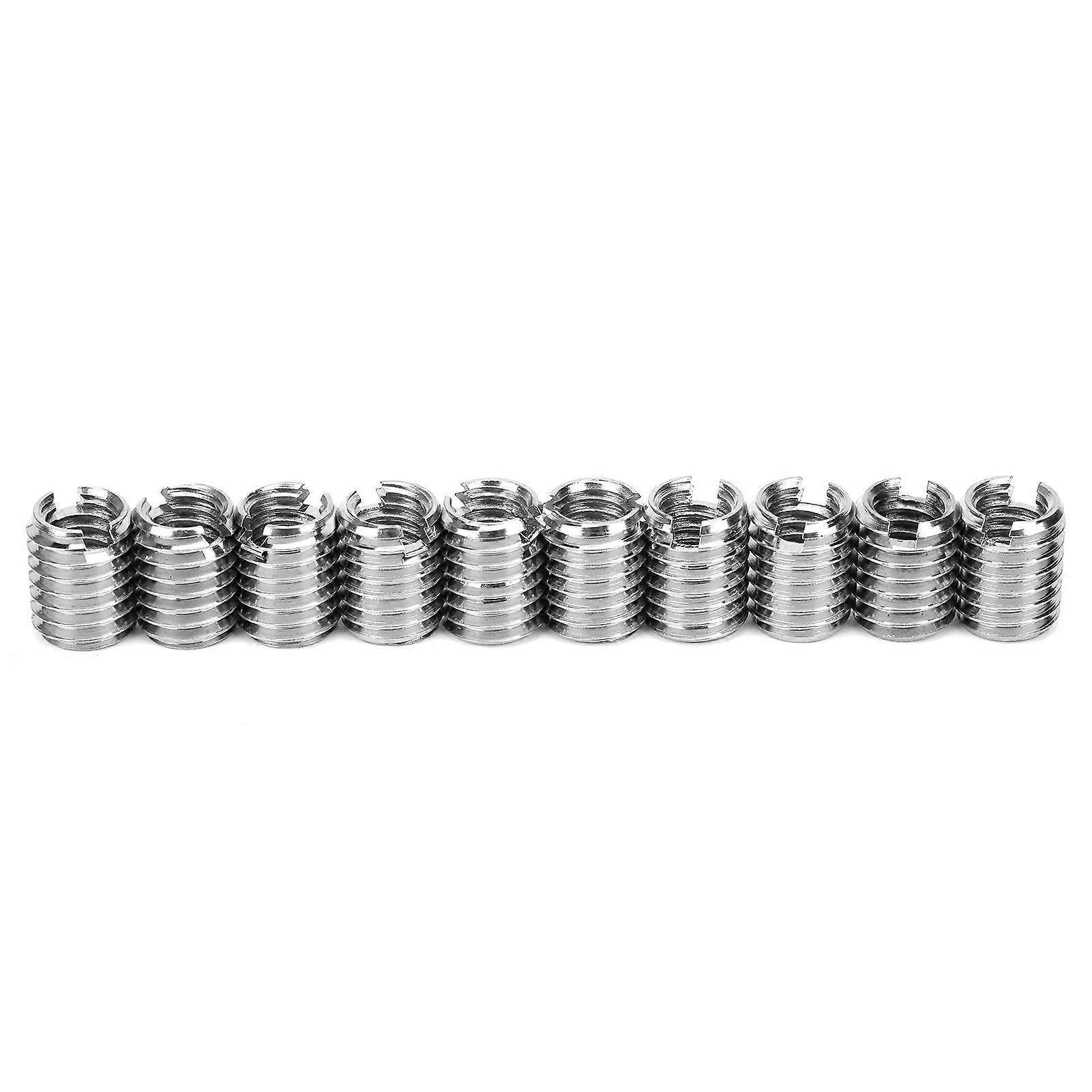 10Pcs Threaded Insert Nutsert, Screw in Nut Threaded Wood Inserts Thread Inserts Coarse Thread Reducing Nut Repair Tool Male Female Fastener CJY7Y