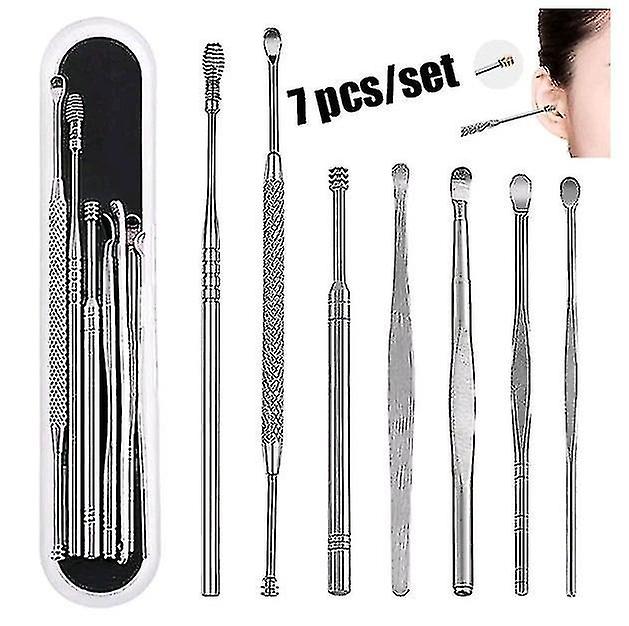 7pcs/Set Edelstahl Ohr Wachs Picker Reiniger