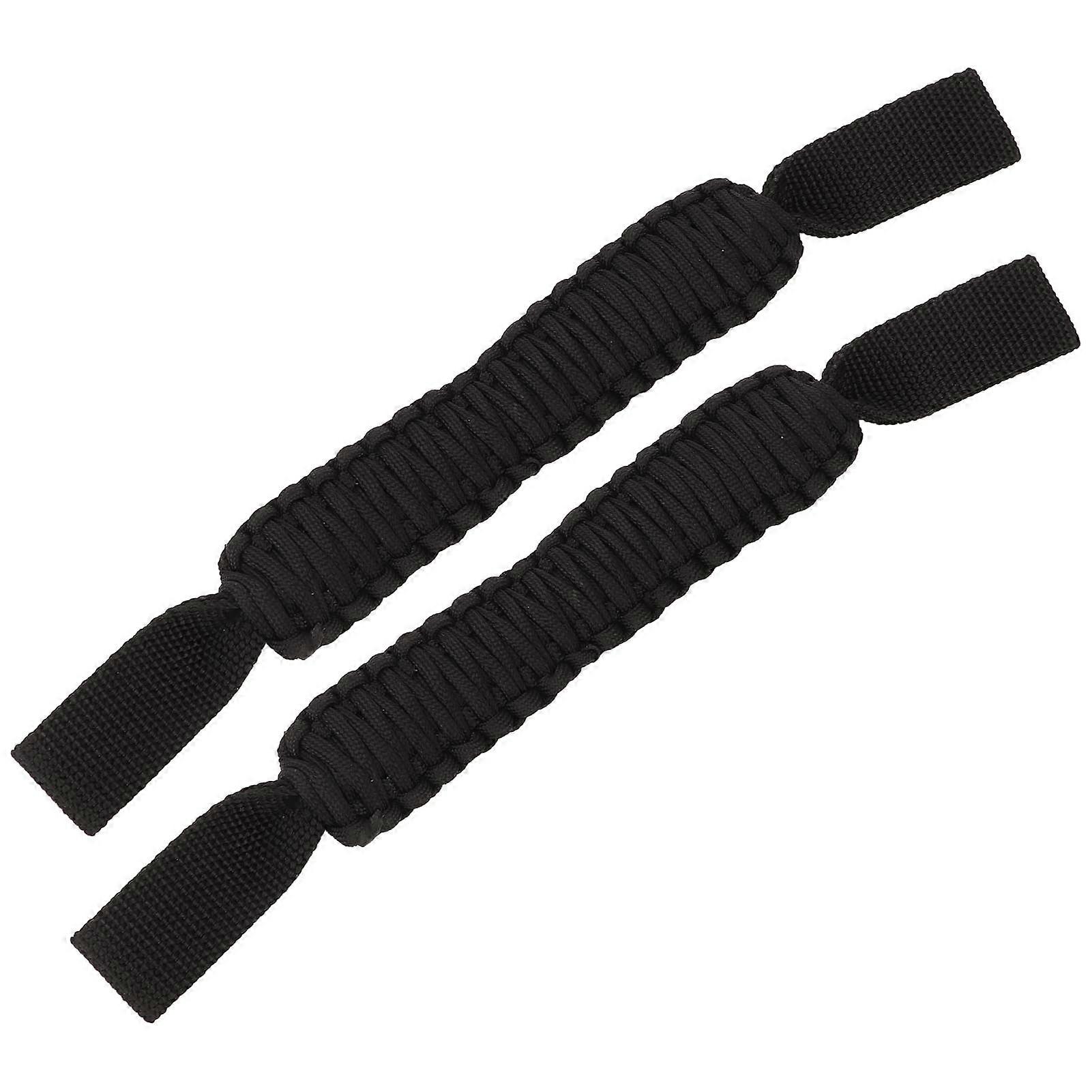 29.6cm Headrest Roll Bar Grab Handles Nonslip Paracord Handle Grips Universal for Car SUV ATV UTV RV Black 