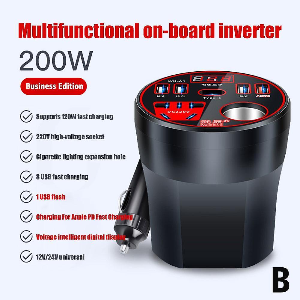 Onduleur de voiture numérique Onduleur embarqué multifonctionnel 200W