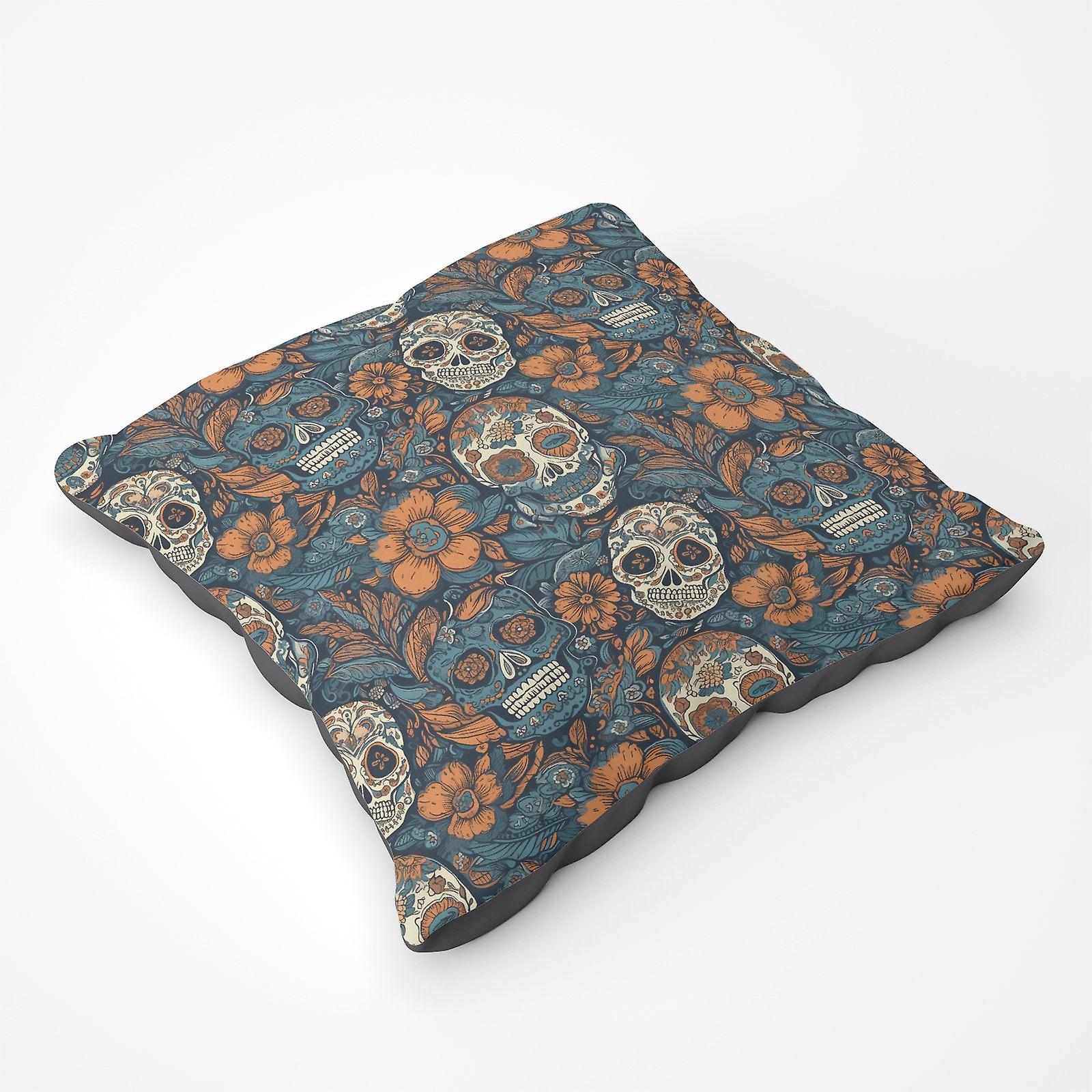 Dia De Los Muertos Skulls Pattern Floor Cushion