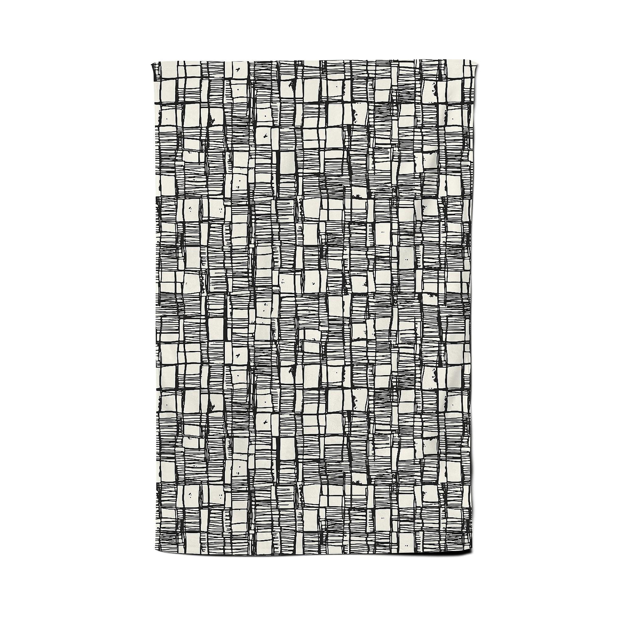 Irregular Sketched Block Textured Tea Towel