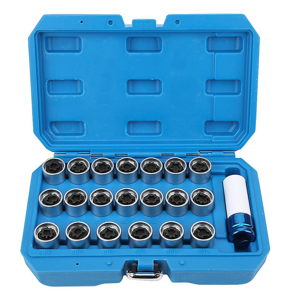 21Pcs Set Wheel Locking Lug Nut Key Set Remover Installation AntiTheft Kit Fit for Mini Series E12 E21 E23