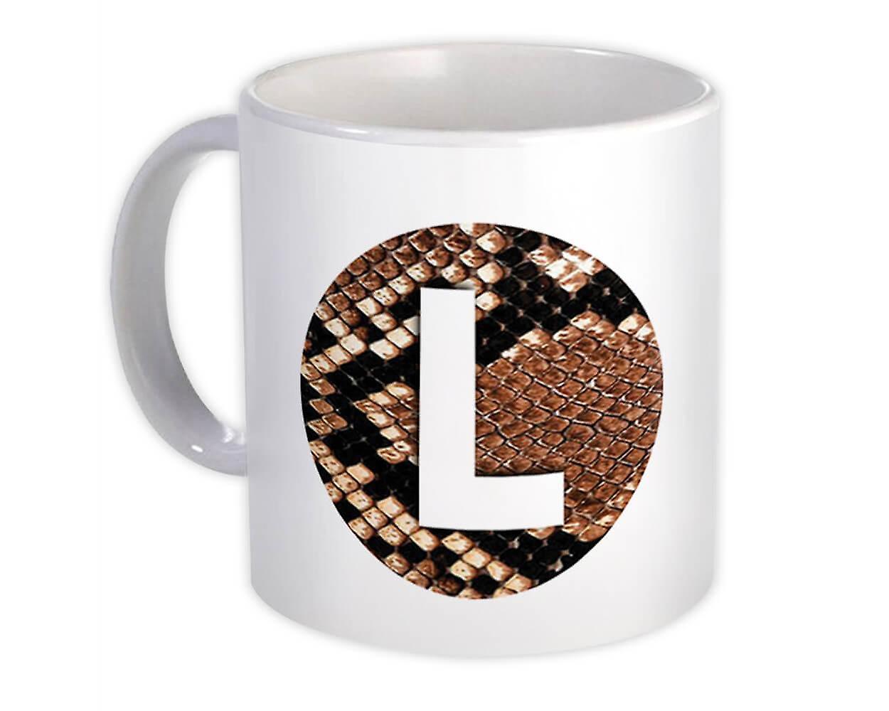 Gift Mug: Monogram Letter L Snake