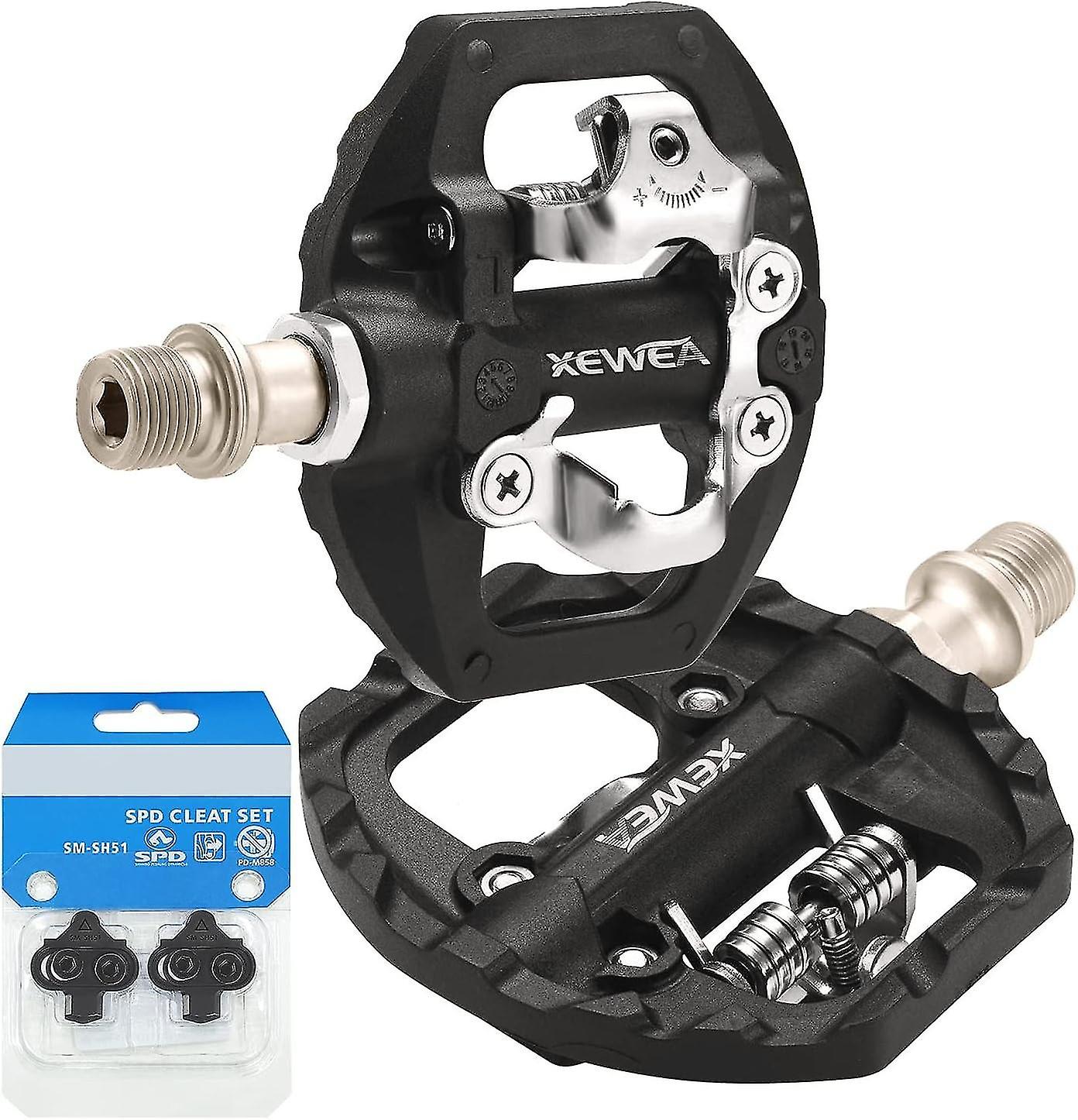 Dual-platform MTB bike pedal is compatible with Shimano SPD Mountain Clipless 3-sealed nylon fiber b