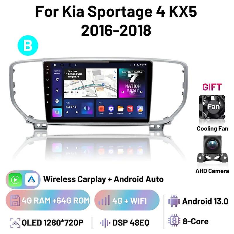 2 Din Car Radio Wifi Android 13 CarplayマルチメディアステレオプレーヤーGPSナビゲーションオートラジオKia Sportage 4 Kx5 2016 2017 2018