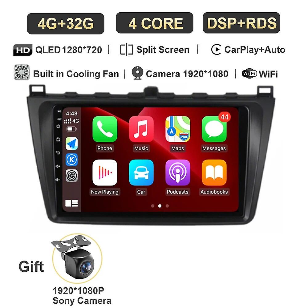 マツダ6 Gh 2007 - 2012 CarplayビデオWifi 4g Qled BTマルチメディアGPS 2DINオートラジオDSPナビゲーションのためのAndroid 13オートカーラジオ