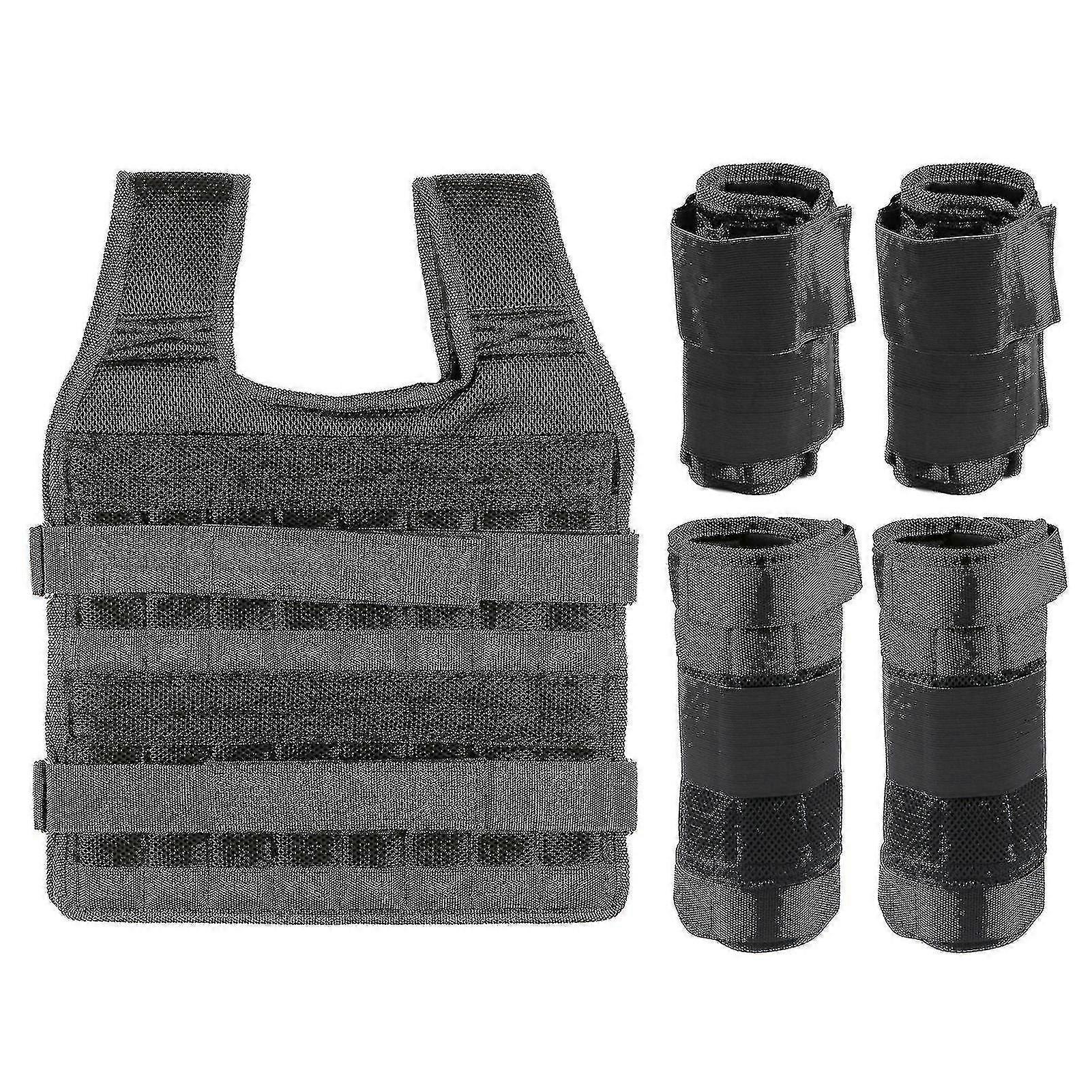 Max Loading 15kg/35kg Adjustable Vest Weight Exercise Weight Loading Cloth Strength Training With 6kg Leg Weight 5kg Arm Weight (empty)-Good