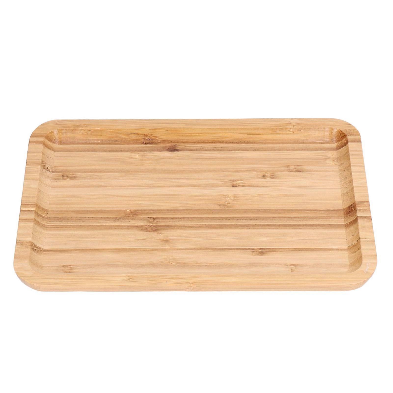 Bambustablett Safe Toxic Free Elegantes rechteckiges Lebensmitteltablett für Kaffee, Tee, Frühstück
