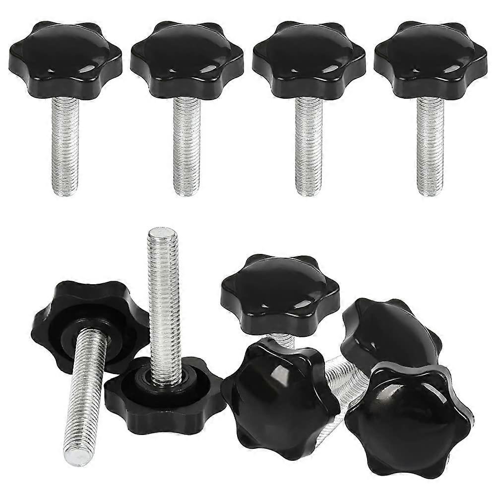 10Pcs Clamp Knobs M8 X 40mm Knurled Head Screw, Threaded Hand Knob Star Nut M8 Thread Clamp Bolt with Nut
