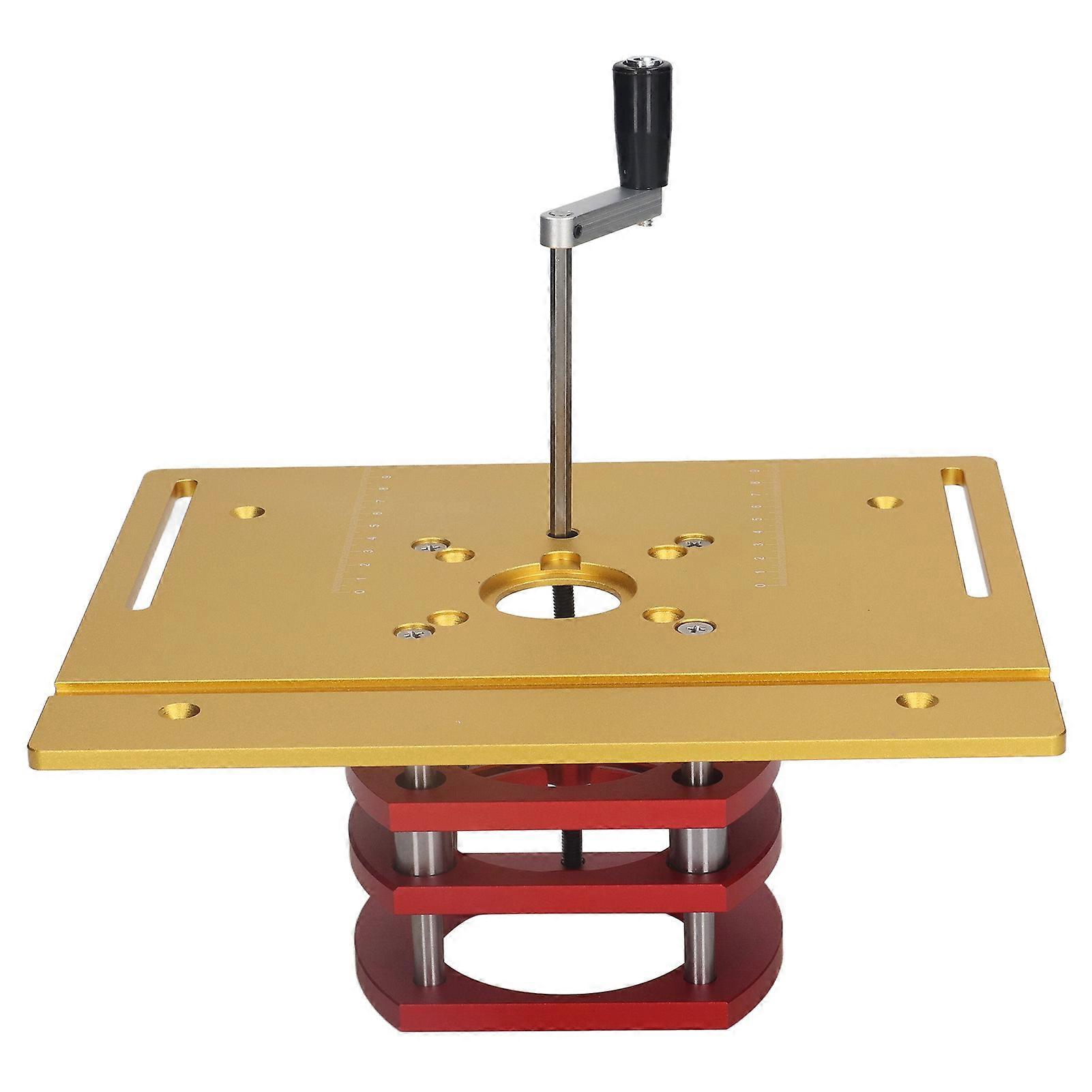 Router Lift Manual Lifting Router Lift System Kit Router Table Saw Insert Base Plate Gold