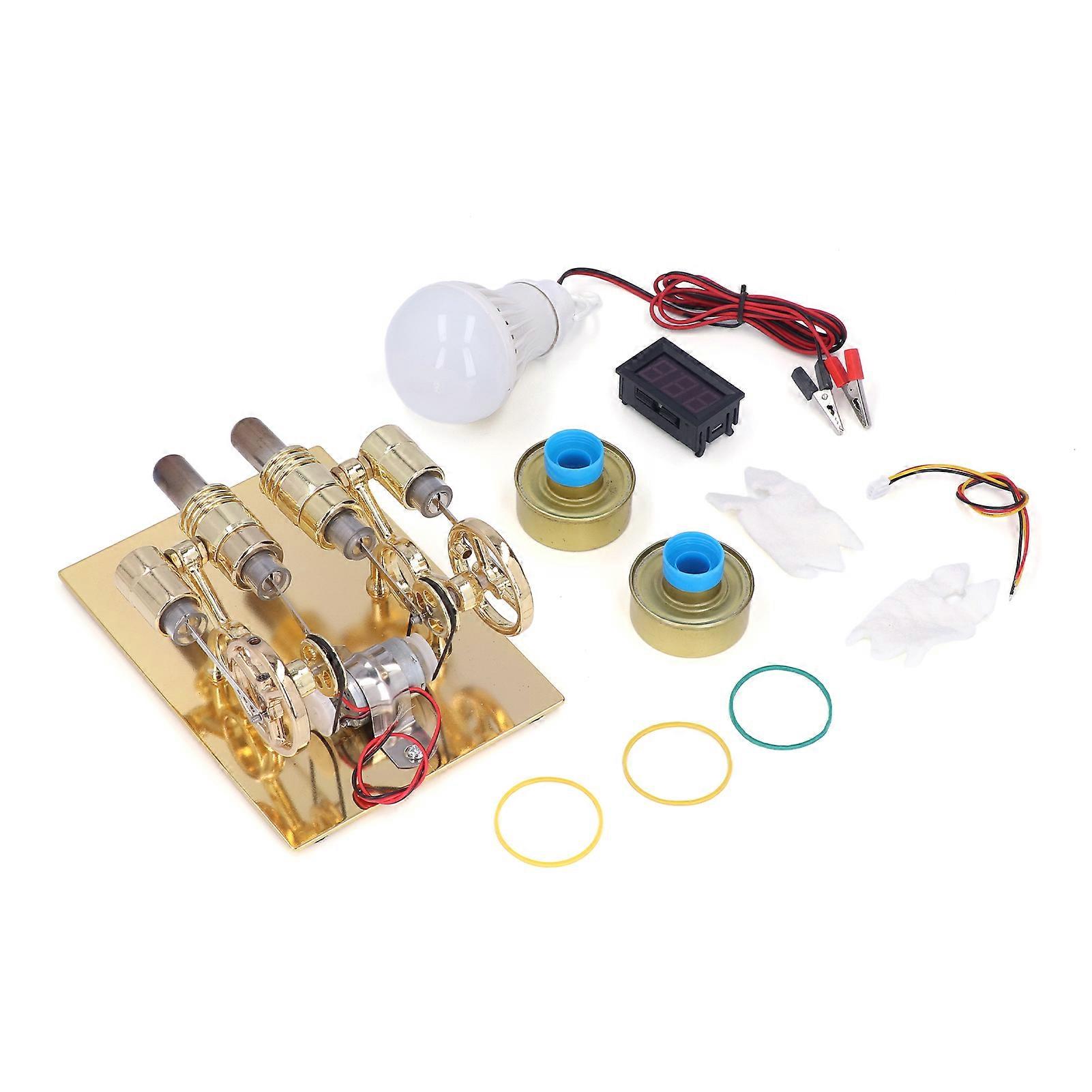 Stirling Engine Compact Structure High End Texture Fin utførelse Balanse Motor Motor Modell for gaver Læremidler