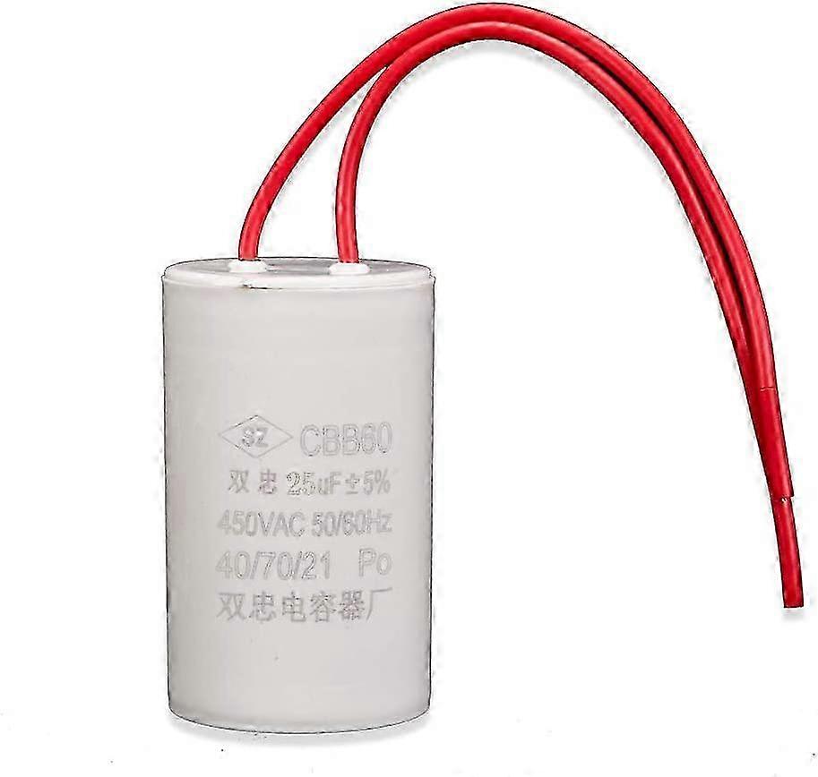 25UF CBB60 AC 450V Small Volume Capacitor Double Wire Washing Machine Motor