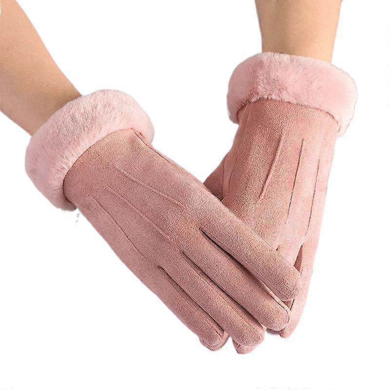 Femmes Automne/Hiver Écran Tactile Rembourré Chaud Daim Mignon Gants D'étudiant