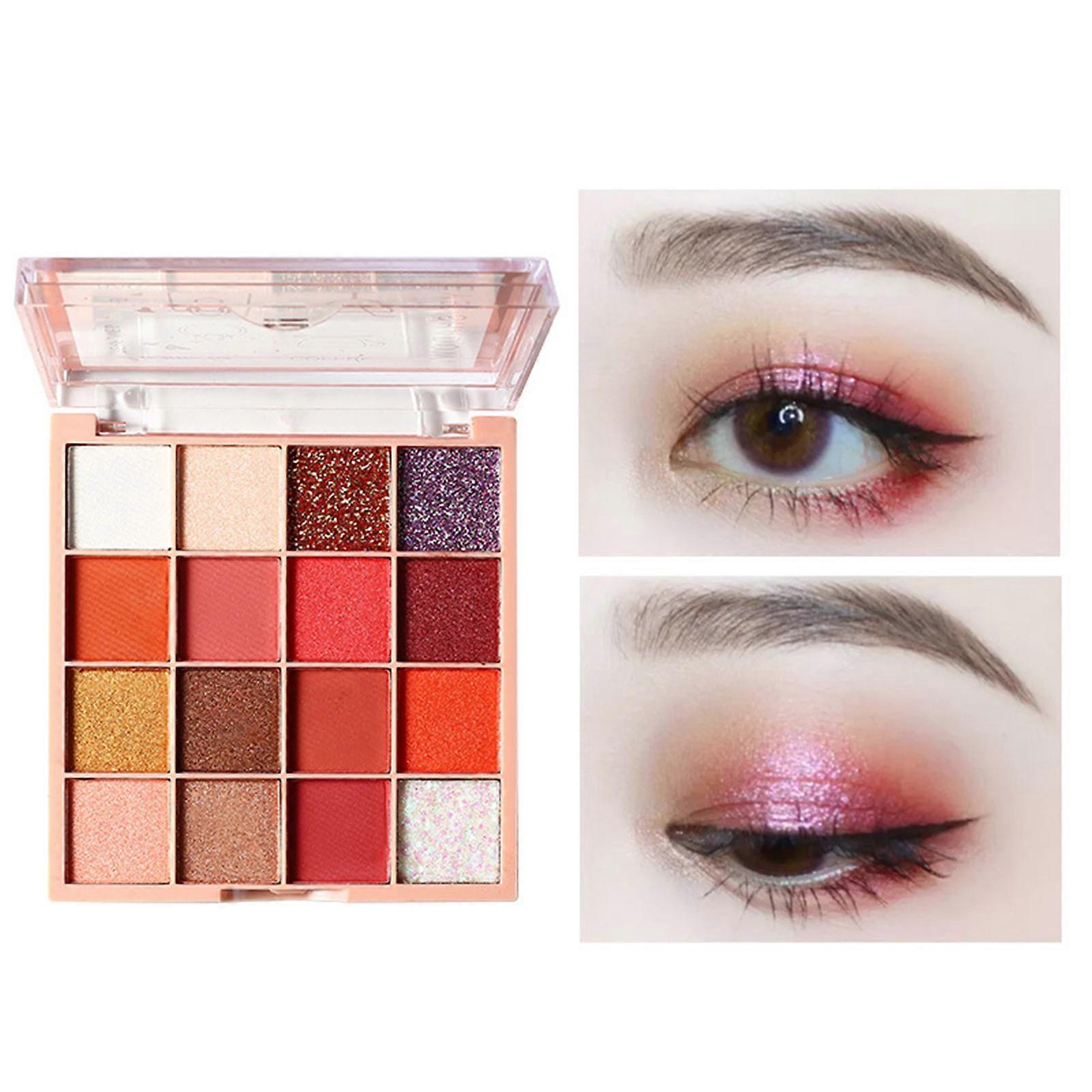 16 Color Sequin Eyeshadows Pearlescent Matte Easy To Color Eyeshadow