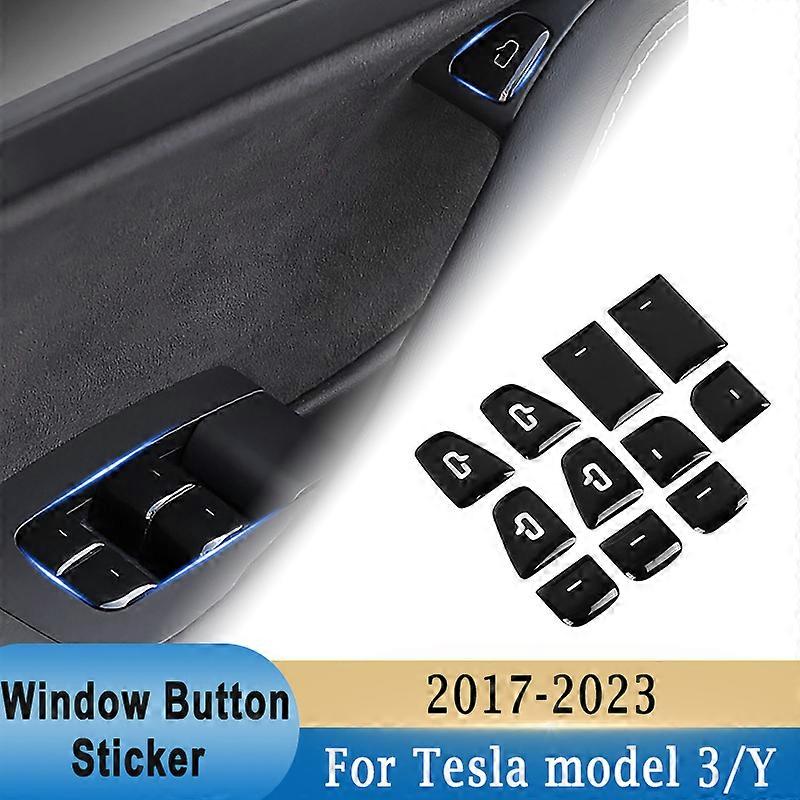 Anti-scratch Decorative Stickers Window Control Switch Button Cap For Tesla Model 3 Y 2017-2023 Interior Door Window Lifter