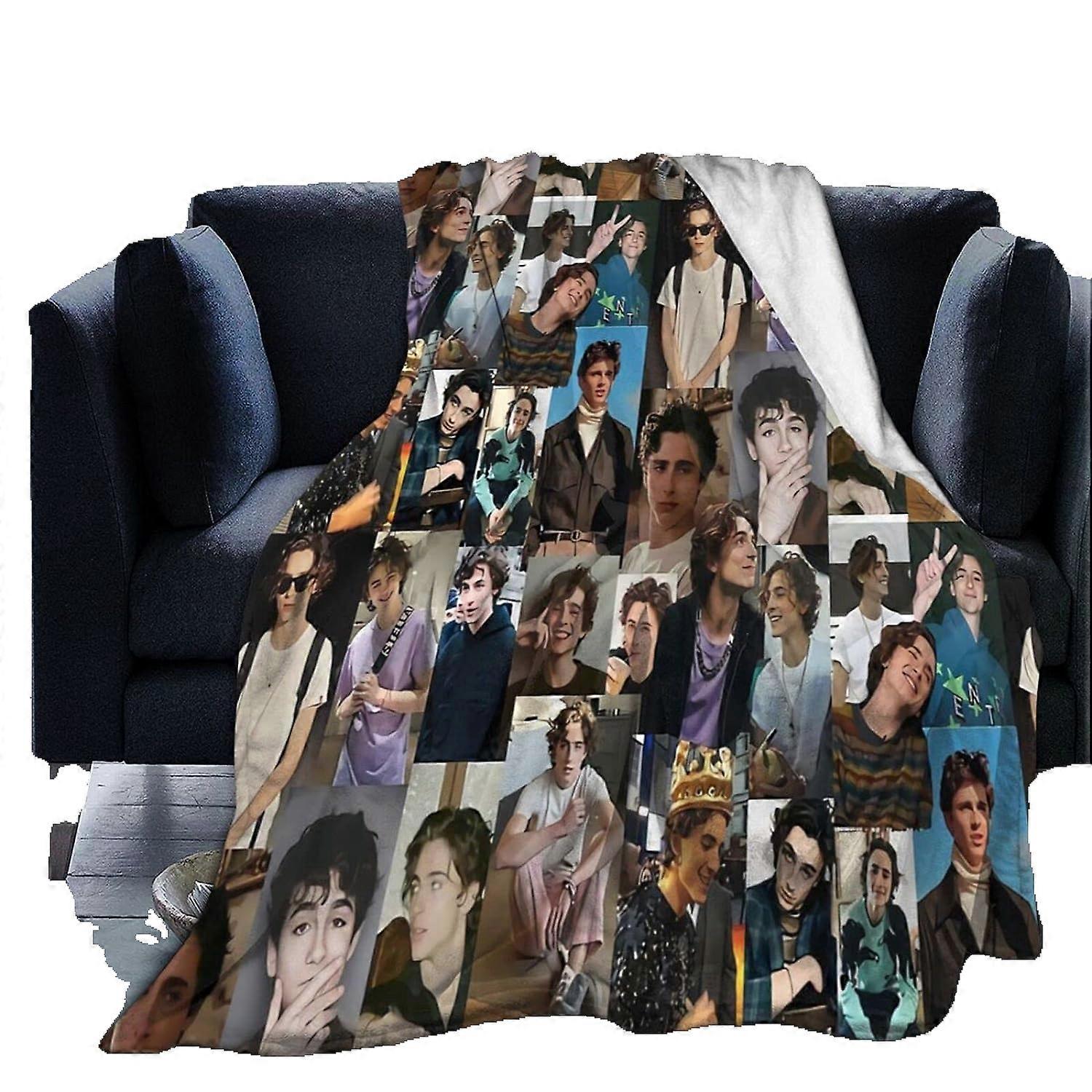 Timothe Chalamet Soft Comfortable Plush Blanket for Sofa Bed Office Car Knee Camping Large Size Elegant Style -CT228