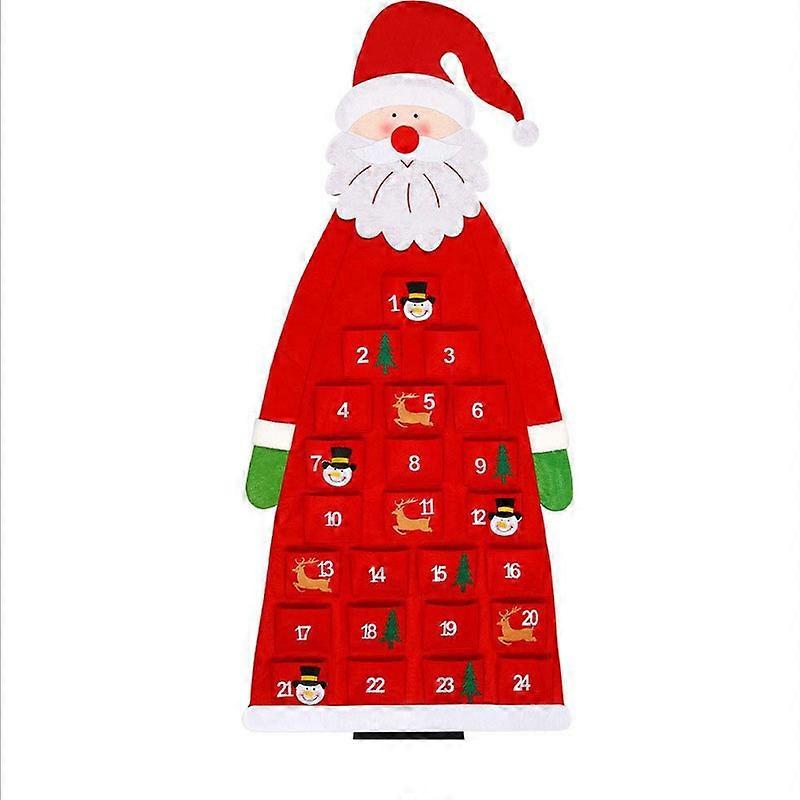 Felt Santa Advent Calendar DIY, Santa Advent Calendar, Advent Calendar(red)