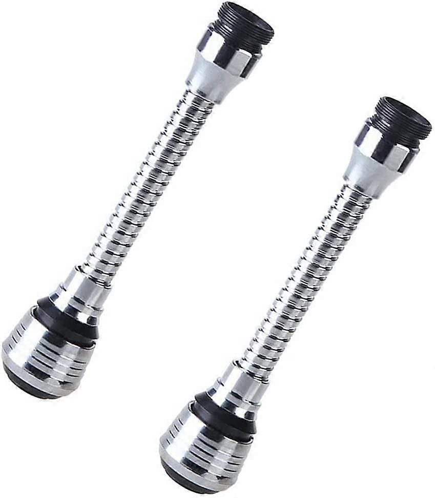 2 Pcs Spray Head Kitchen Tap Extension Flexible Faucet Sprayer Thread Interface, Silver