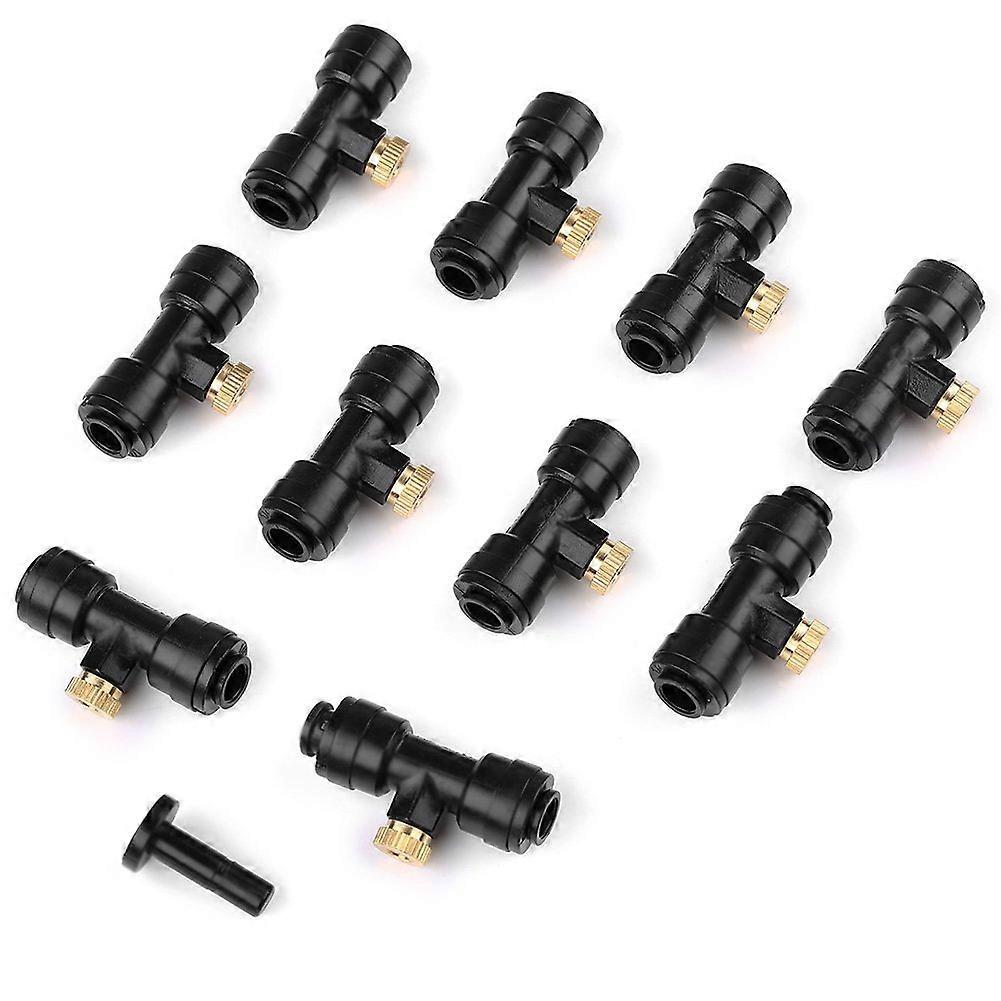 Misting Nozzles Kit Include Water Misting Nozzle Tees Thread 1/4 Inch and Brass Orifice Nozzle with Black Plug for Outdoor Spray Cooling System (48 Pi