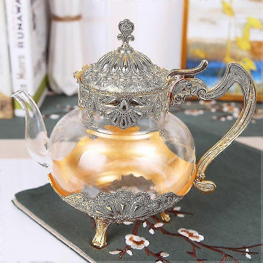 Bule de vidro com chaleira de metal Stand Pot