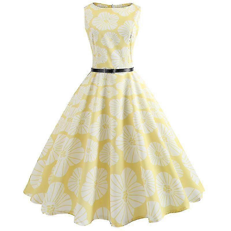 Women Vintage 50s 60s Swing Floral Midi Dress Party Cocktail Midi