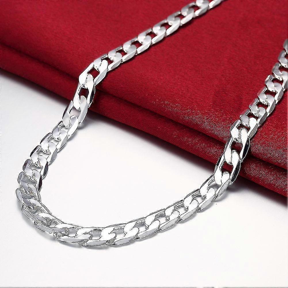 Colar de prata 925 Sterling para homens 20 polegadas/8mm