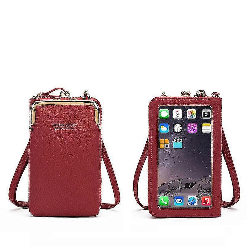 Touch Screen Phone Bag Pu Leather Shoulder Bag