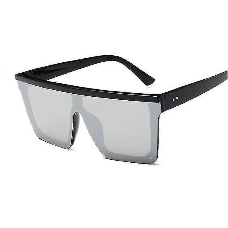 Trendy Retro Oversized Flat Top Square Sunglasses