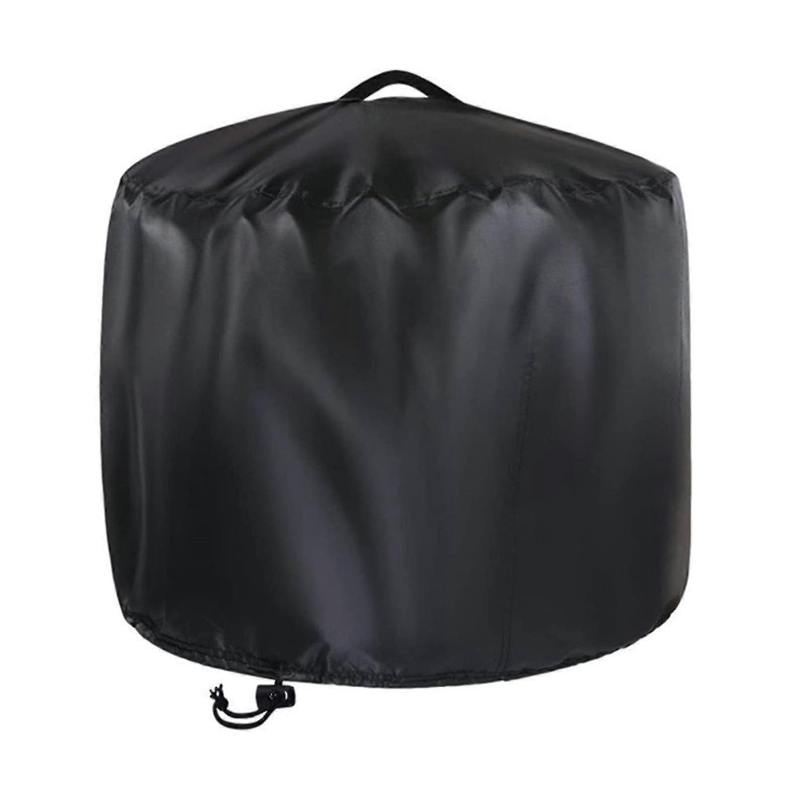 Couvercle de foyer rond Housse de bol de feu imperméable à l’eau robuste avec sangle pour table de foyer de patio extérieur Noir S