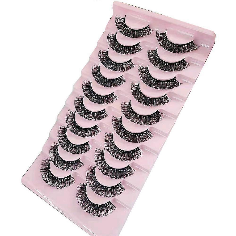 10 Pairs Eyelashes Russian Style Strip Lashes Dd Curl Mink False Eyelashes Full Curled from Shantou Centure