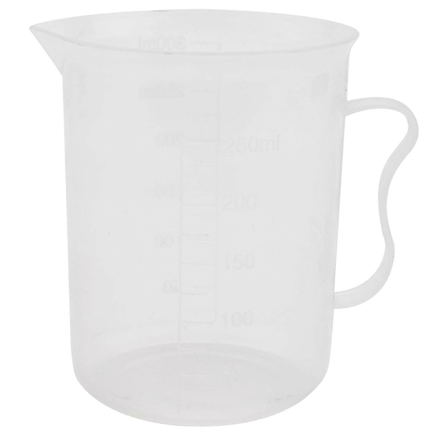 Laboratory 250ml Capacity Clear White Plastic Measuring Cup
