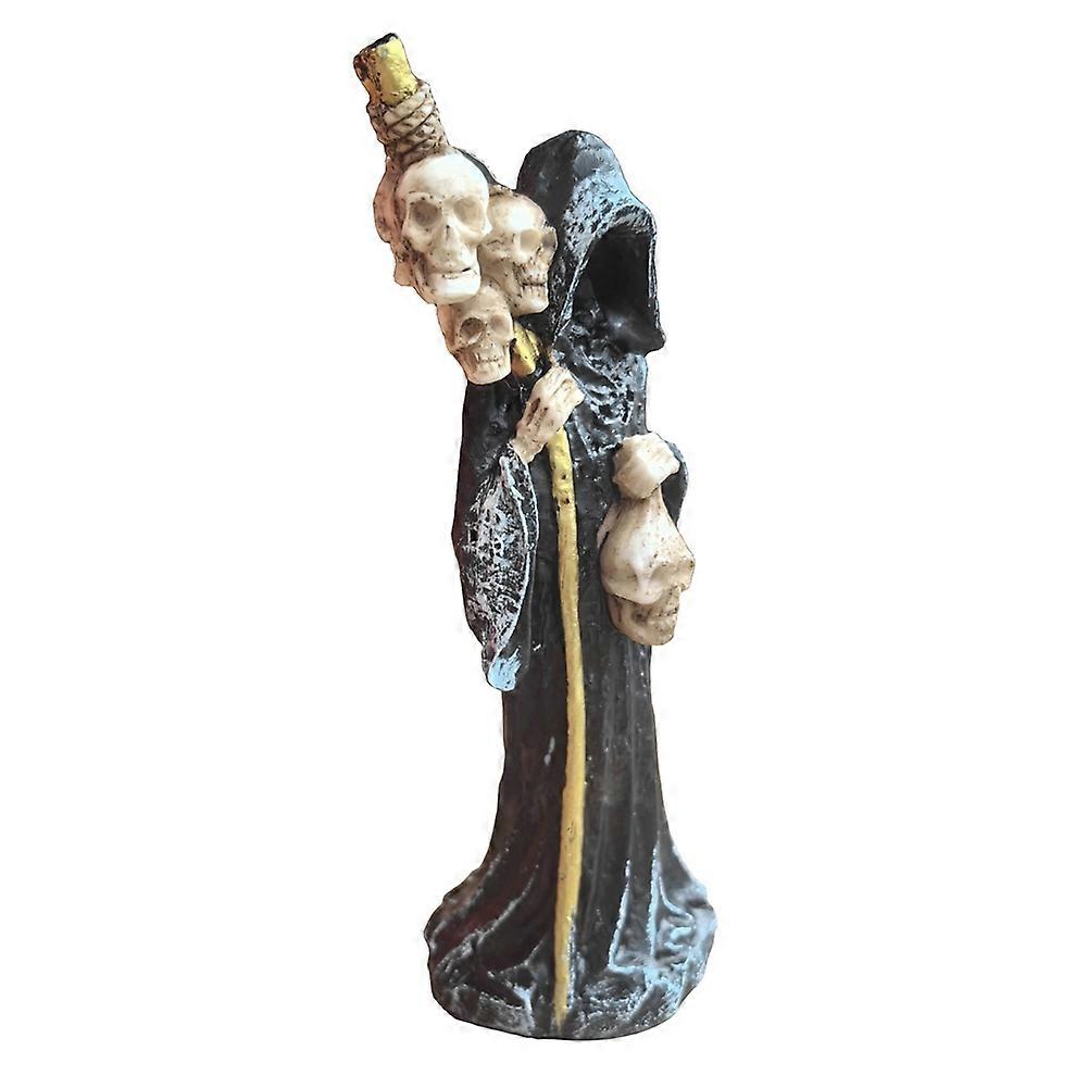 Holy Death Statue Standing Decorative Muerte Figurine Grim Reaper Holding Skull Statue Altar Hallow