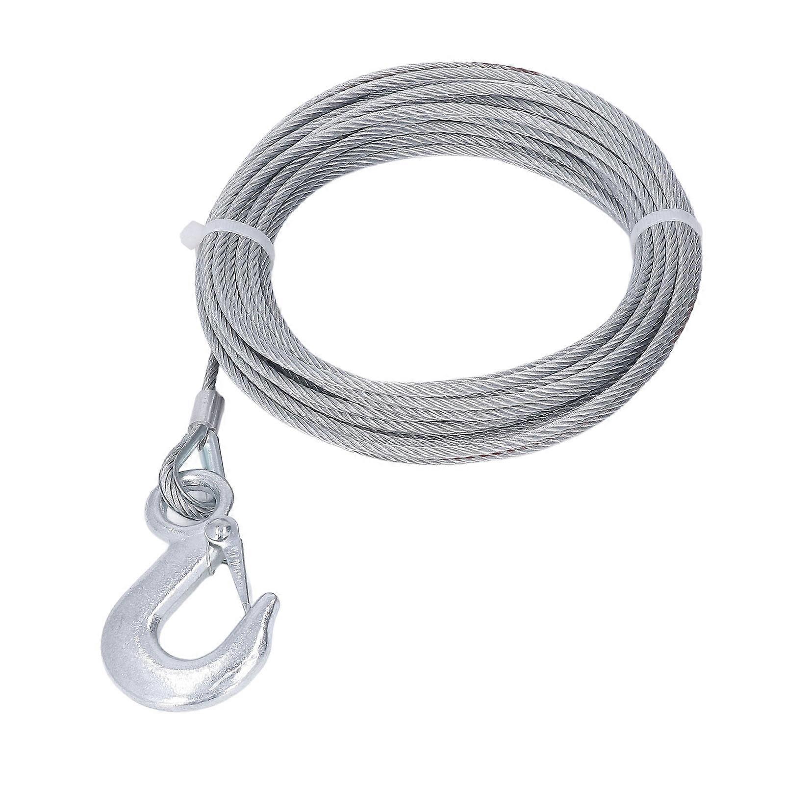 Winch Wire Rope 4mmx12m Cable 2000LBS Strength Stainless Steel Galvanized Replacement