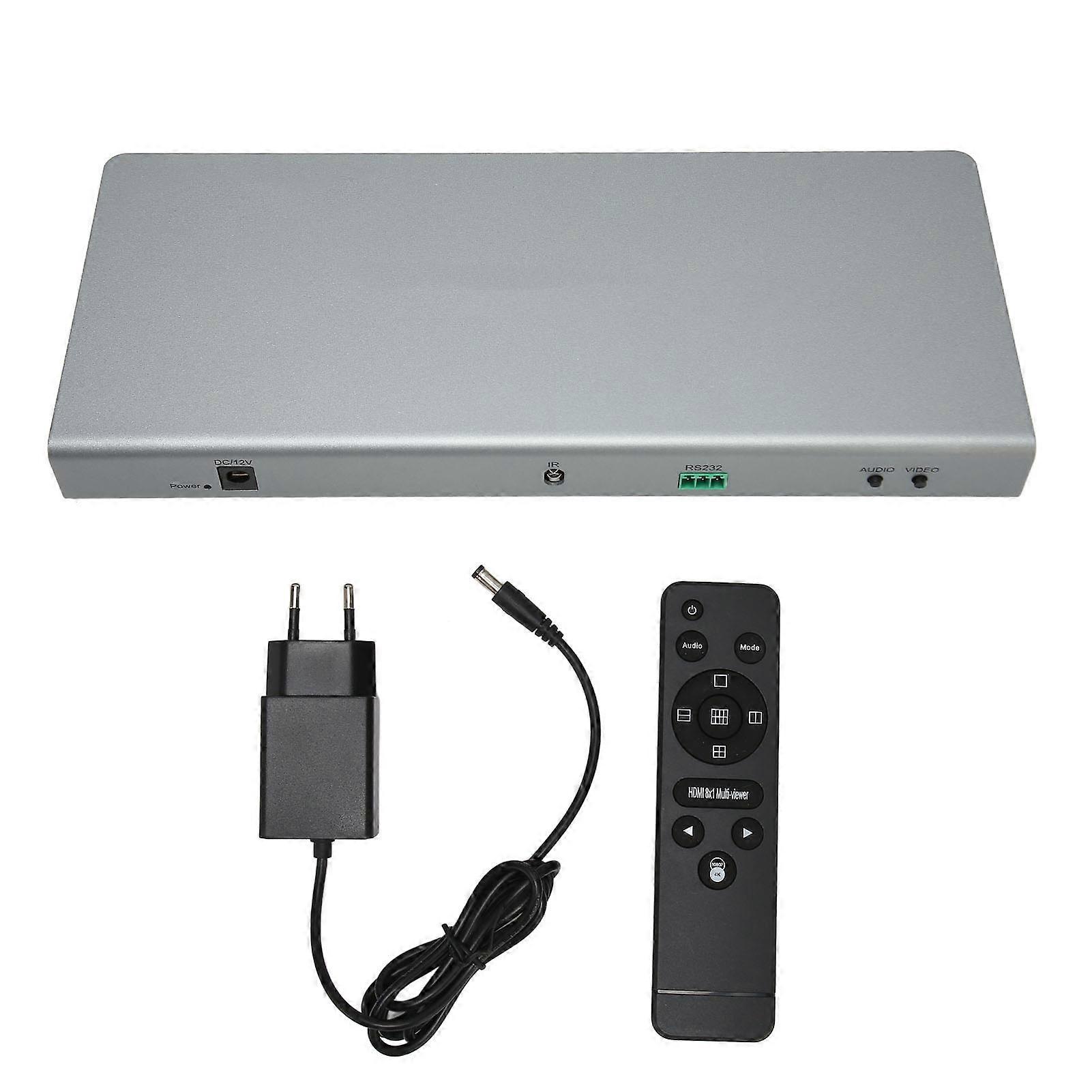 HD Multimedia Interface Multiviewer Switch 4K 8x1 HD Multimedia Interface Screen Splitter for Security Camera Game Consoles EU Plug NO.4988