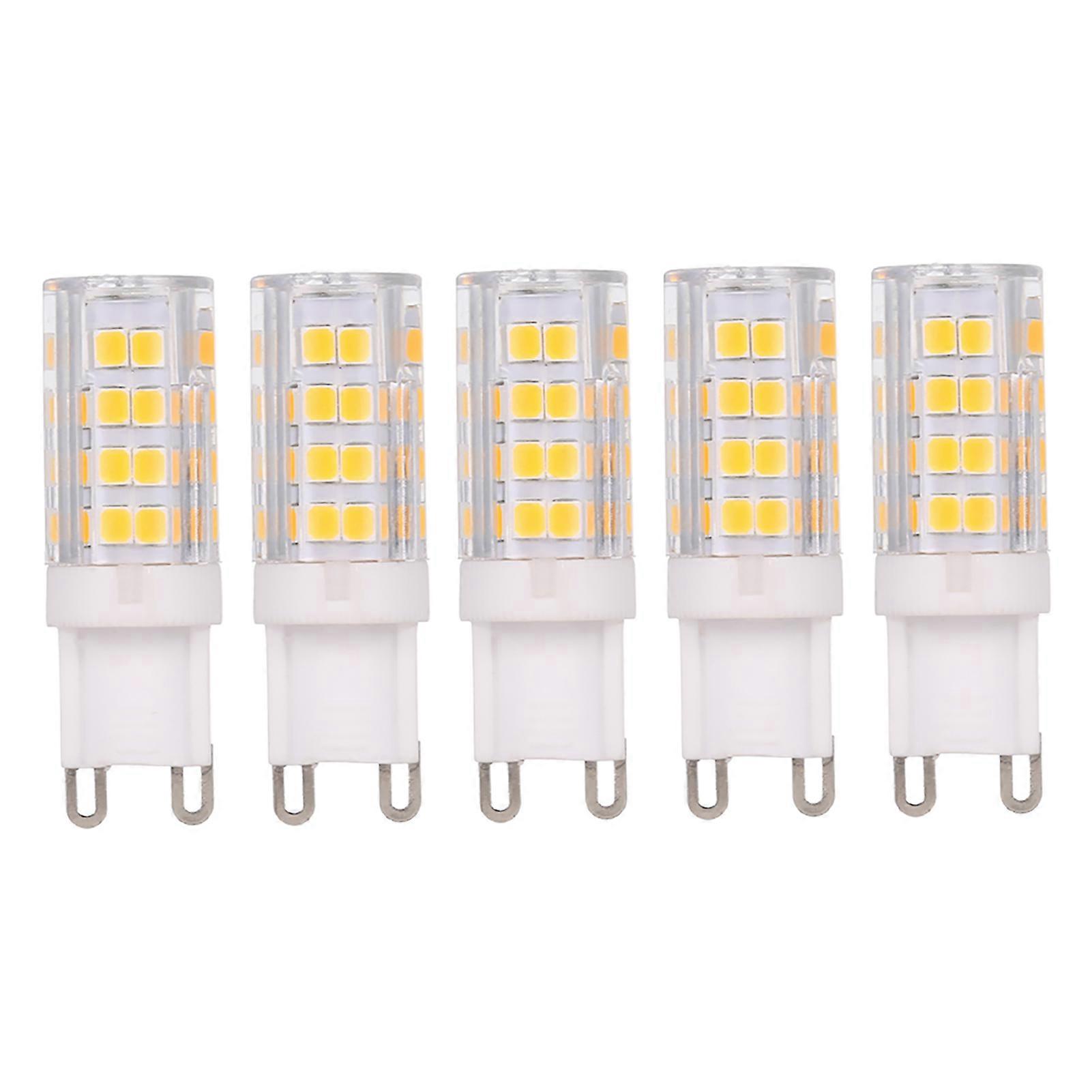 Tomshine AC220-240V 5W LED Corn Light Bulb 45W Halogen Bulb Equivalent Replacement 400LM 5 Pack G9 Base Holder Socket Warm White for Desk Lamp Cabinet