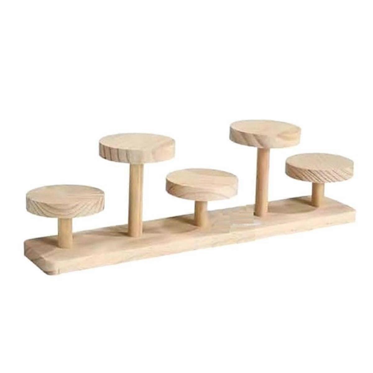 Wood Display Risers Stand 5Tier Wooden Display Riser Shelf Perfume Organizer Shelf Figures Cupcake Desktop Display Stand