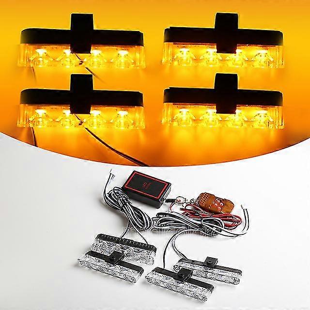 Grill Car Led Light Strobe Red Blue Emergency Remote Wireless Control Flash Signal Fireman Beacon Warning Lamp