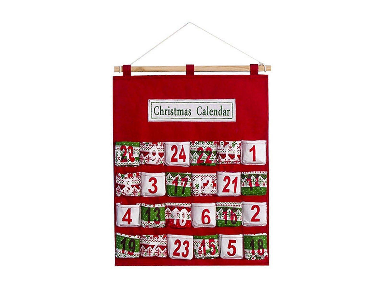 Christmas 24 Days Countdown Calendar Candy Bag Advent Calendar Xmas Storage Sack