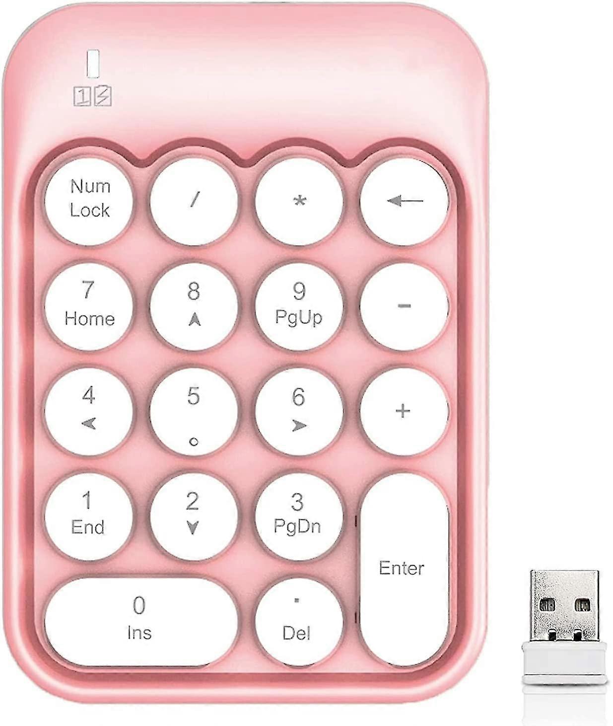 SAYTAY  Wireless Numeric Keypad 18 Keys with 2.4G Mini Portable Silent Number Pad USB Receiver Financial Accounting Keyboard Extensions for Laptop Des
