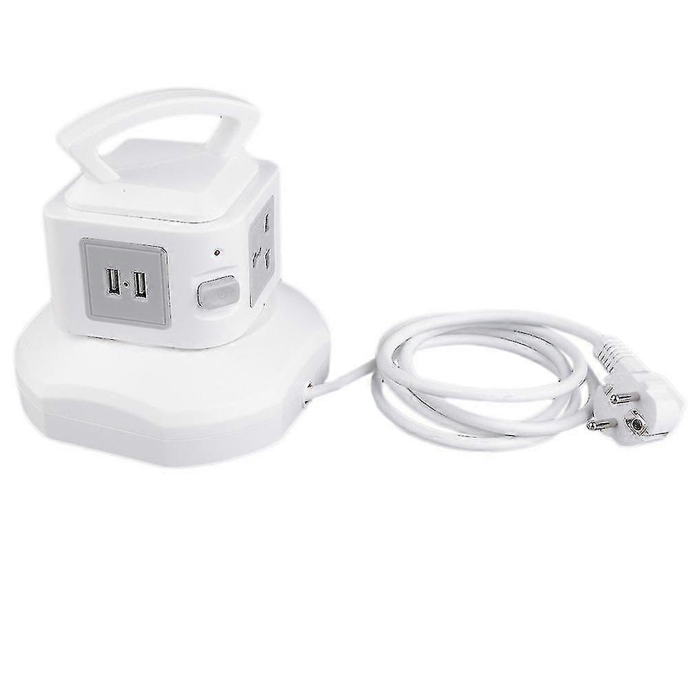 Pc+abs Anti-thunder Overload Protector 3-outlet With 2-usb Ports Socket Sur Protected Strip Socket Eu