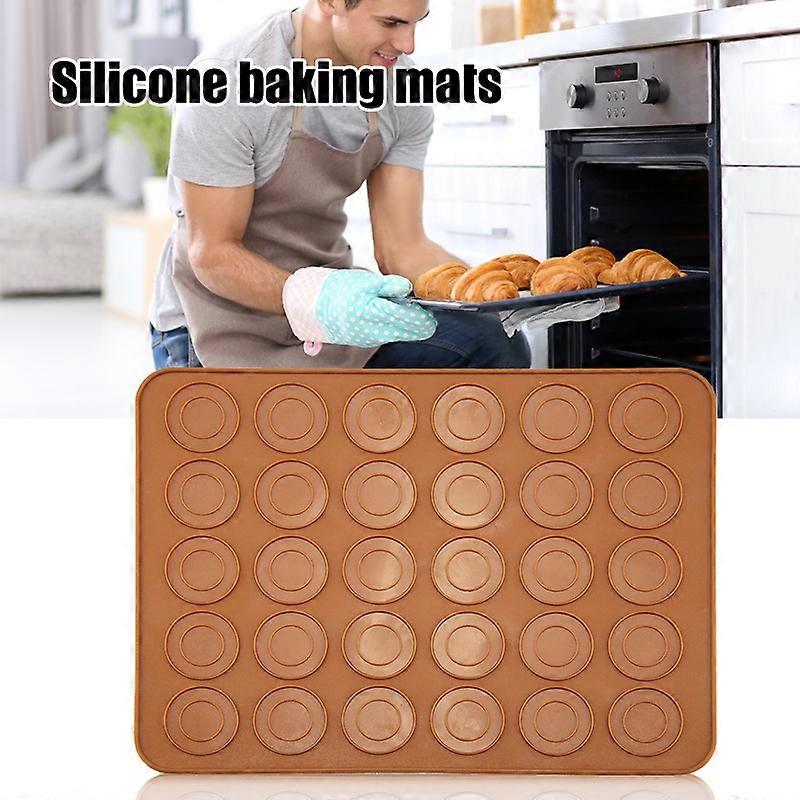 Macaron Silicone Baking Mats Nonstick 30 Capacity Macaron Sheet Reusable Baking Mold for Dessert