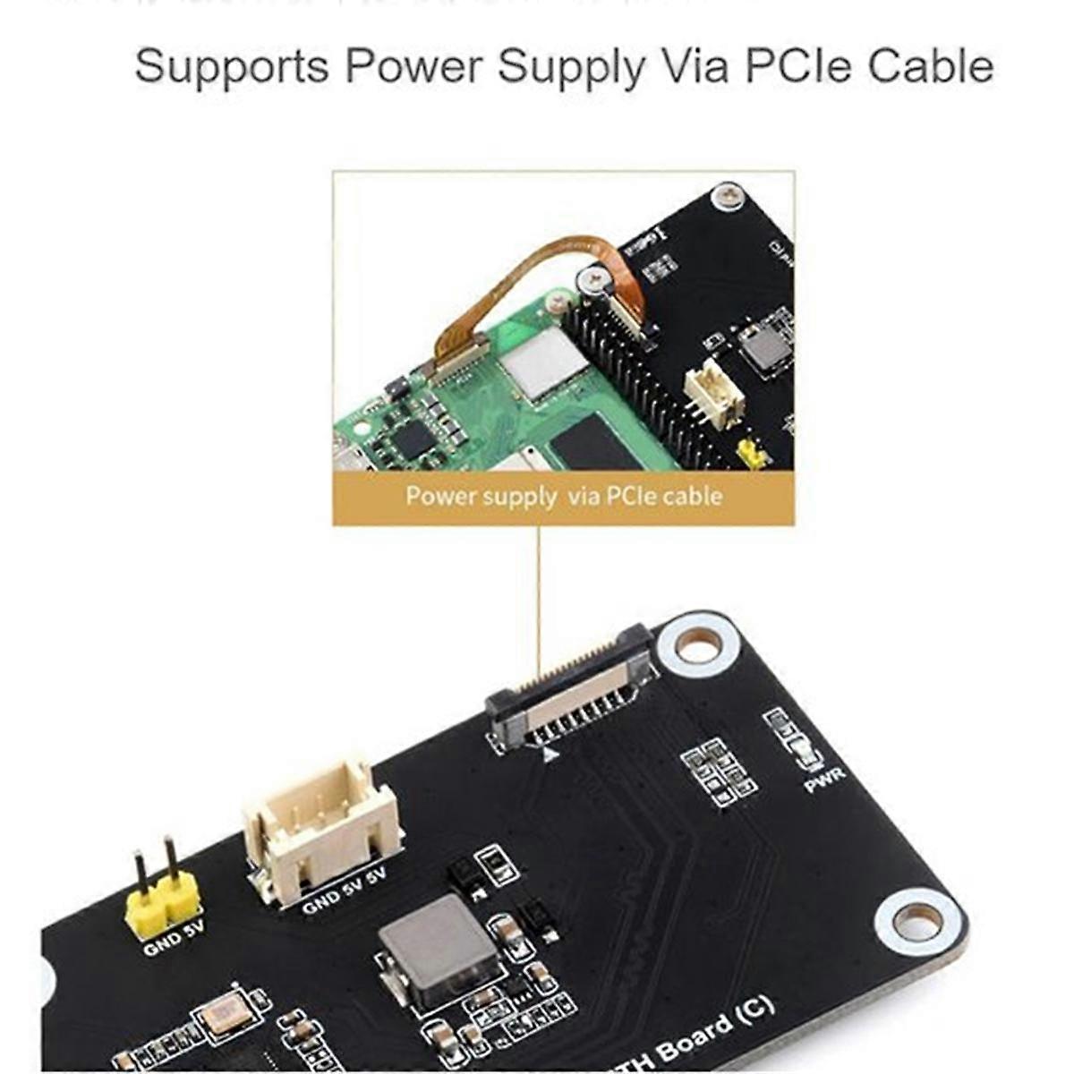 For 5 PCIe to Gigabit ETH Adapter Board Supports RPi OS Driver-Free for PCIe to Gigabit ETH Board