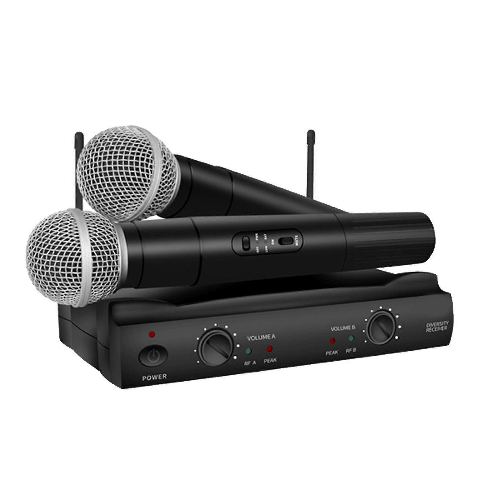 Professionelles Mikrofon2-Kanal-UHF-Funk-Dual-Mikrofon-Schnurlos-Handmikrofonsystem