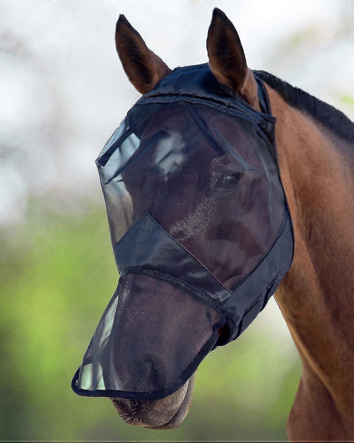 Fly Mask Uv Protection With Nostrils Black