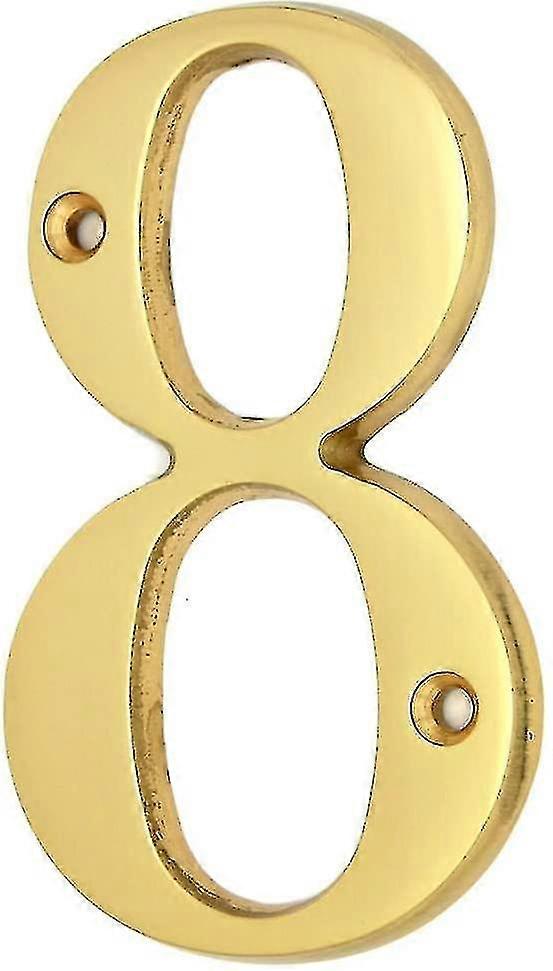 Hardware A100 4 Inch Bright Brass House Number 8