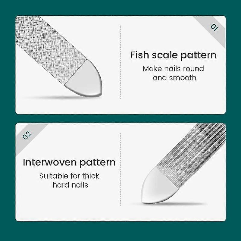 Stainless Steel Double Sided Nail File - Metal Manicure Pedicure Tool - UK Made