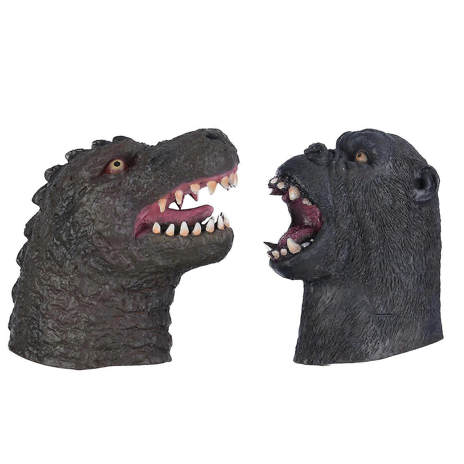 Orangutan Vs Lizard Hand Puppet Animal Soft Simulation Hand Puppet Rubber 2pcs