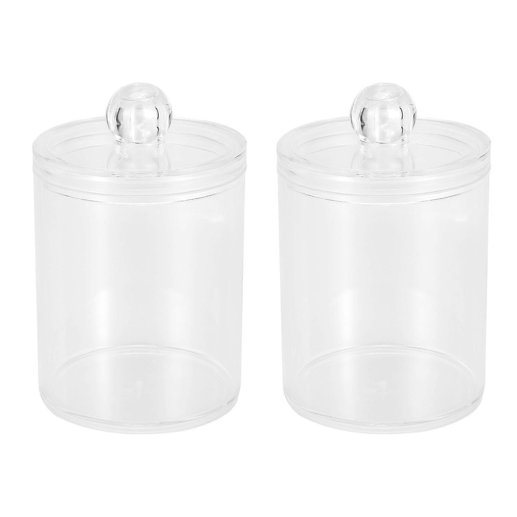 Qtip Holder Dispenser For Cotton Ball, Cotton Swab Apothecary Jar With Lids For Bathroom Canister St